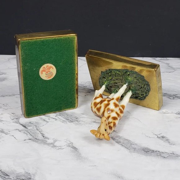 Brass Box Bone China Giraffe Petite Choses Vintage - Picture 6 of 9